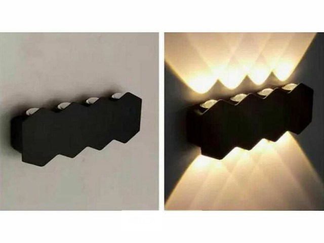 Bidirectionele led wandlamp sw 51-4 - 8w - ip54 - zwart (x8) - afbeelding 4 van  6