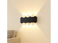 Bidirectionele led wandlamp sw-51-4 – 8w – ip54 – zwart (x4) - afbeelding 1 van  4