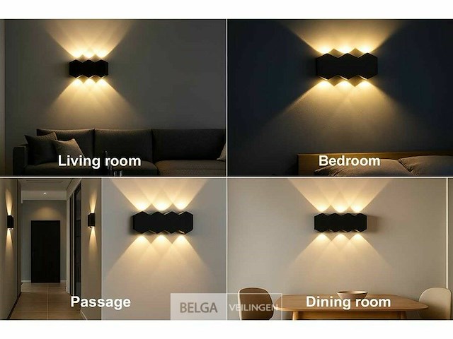 Bidirectionele led wandlamp sw-51-4 – 8w – ip54 – zwart (x4) - afbeelding 6 van  6