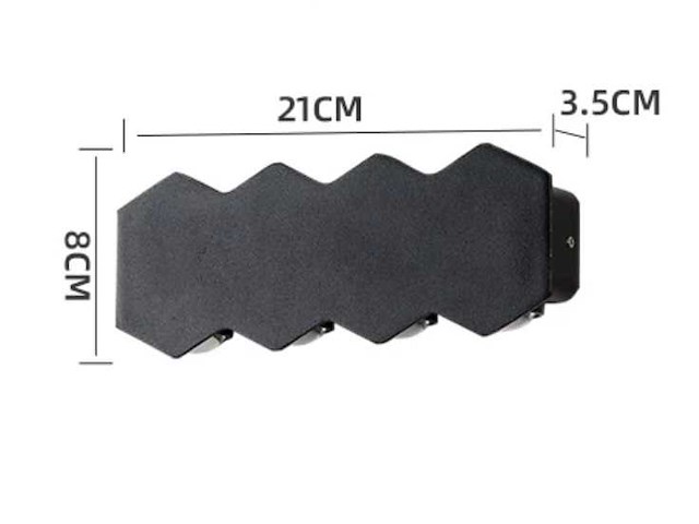 Bidirectionele led wandlamp sw-51-4 – 8w – ip54 – zwart (x8) - afbeelding 3 van  4