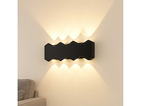 Bidirectionele led wandlamp sw-51-4 – 8w – ip54 – zwart (x8) - afbeelding 1 van  4