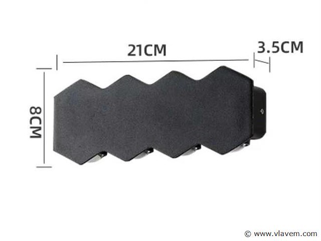 Bidirectionele led wandlamp sw-51-4 – 8w – ip54 – zwart (x8) - afbeelding 4 van  5