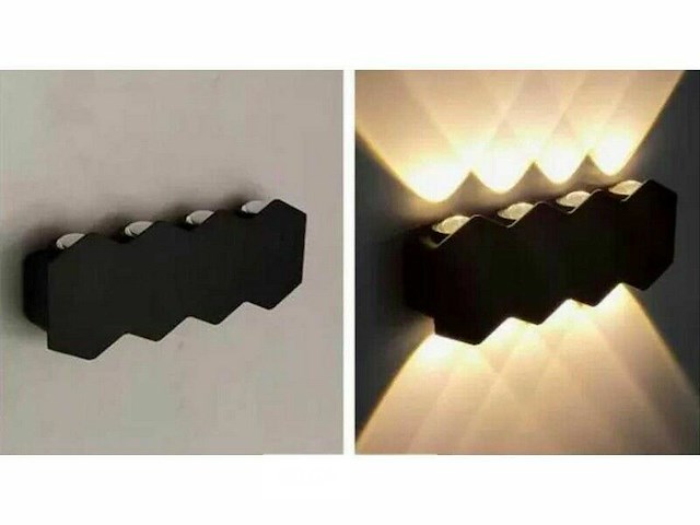 Bidirectionele led wandlamp sw-51-4 – 8w – ip54 – zwart (x8) - afbeelding 4 van  6