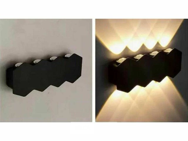 Bidirectionele led wandlamp sw-51-4 – 8w – ip54 – zwart (x8) - afbeelding 4 van  6