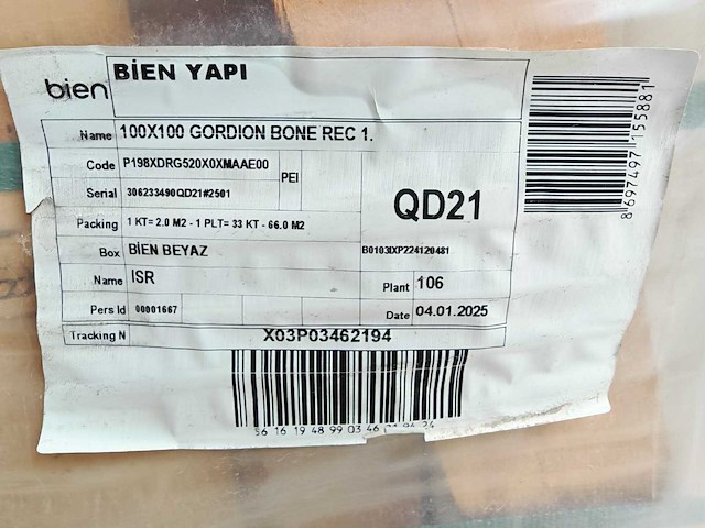 Bien gordion bone mat vloertegel 100x100 cm 132 m² - afbeelding 4 van  8