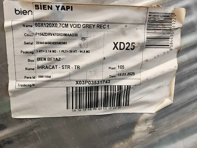 Bien void grijs mat 60x120 cm tegel 64,8 m² - afbeelding 4 van  4