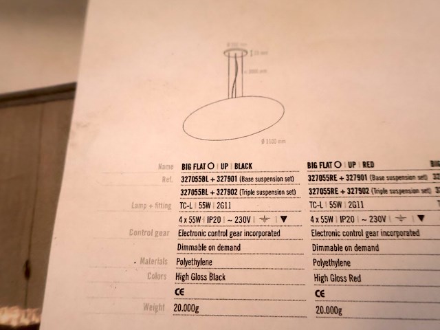 Big flat 0 hanglamp - afbeelding 6 van  7