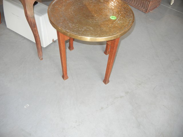 Bijzet tafel met messingblad - afbeelding 2 van  2