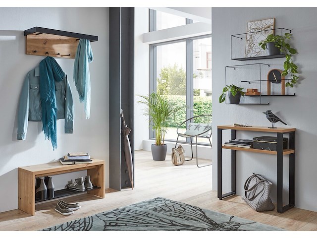 Bijzettafel | 70 x 28 x 75 cm | anthracite oak-design - afbeelding 1 van  7