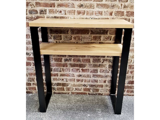 Bijzettafel | 70 x 28 x 75 cm | anthracite oak-design - afbeelding 4 van  7