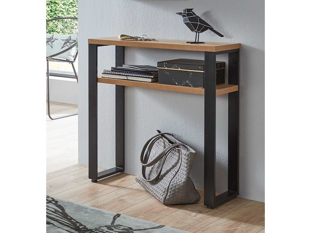 Bijzettafel | 70 x 28 x 75 cm | anthracite oak-design - afbeelding 5 van  7