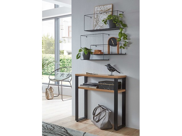 Bijzettafel | 70 x 28 x 75 cm | anthracite oak-design - afbeelding 2 van  7