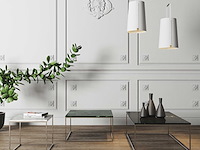 Bijzettafel gleam 50x50 - wit marmer/chroom - afbeelding 6 van  7