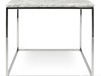 Bijzettafel gleam 50x50 - wit marmer/chroom - afbeelding 1 van  7