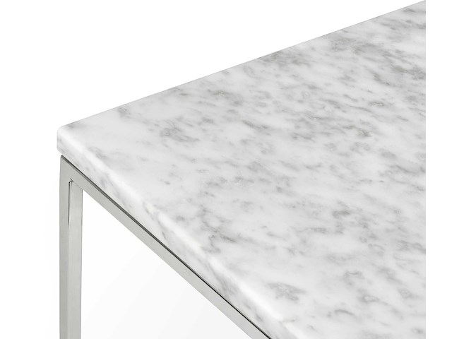 Bijzettafel gleam 50x50 - wit marmer/chroom - afbeelding 4 van  7