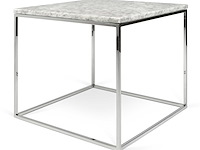 Bijzettafel gleam 50x50 - wit marmer/chroom - afbeelding 5 van  7