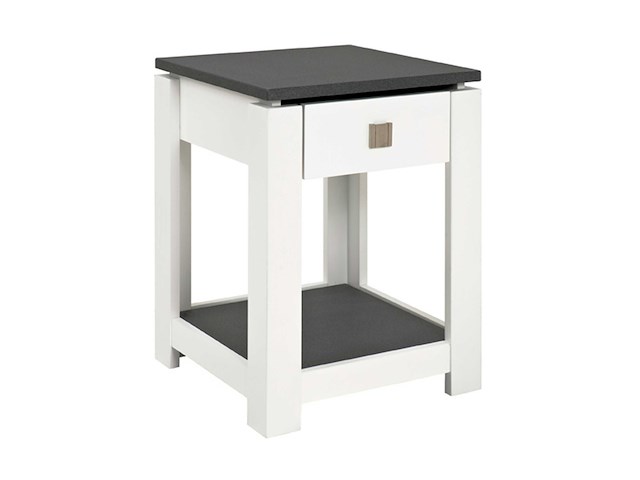 Bijzettafel marius 40x40cm, 1 lade - wit/antraciet - afbeelding 1 van  3