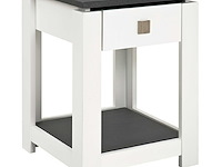 Bijzettafel marius 40x40cm, 1 lade - wit/antraciet - afbeelding 1 van  3