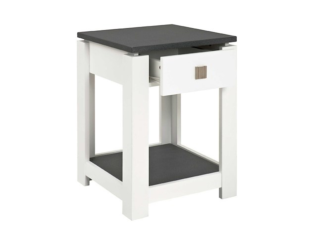 Bijzettafel marius 40x40cm, 1 lade - wit/antraciet - afbeelding 3 van  3