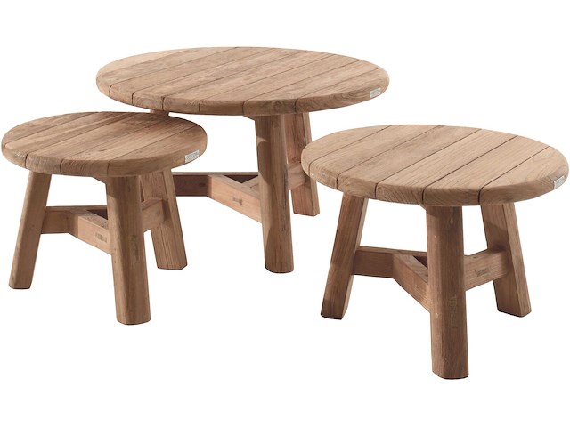 Bijzettafeltje ferdau gescova - gerecycleerd teak - 80 cm - bruin - afbeelding 1 van  5