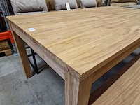 Birlington teak interieurtafel natural 200 x 100cm massief - afbeelding 4 van  4