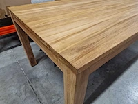 Birlington teak interieurtafel natural 220 x 100cm massief - poten 10cm - afbeelding 4 van  4