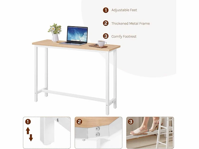 Bistro eettafel bartafel - metalen constructie en mdf blad - afbeelding 5 van  5