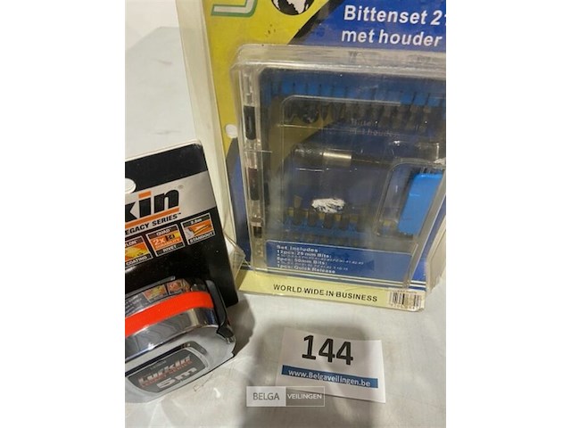 Bitsenset 21 delig in houder + rolmeter 5 meter - afbeelding 3 van  3