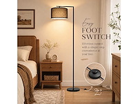 Black arch vloerlamp lampenkap vintage e27 voetschakelaar 166cm - afbeelding 3 van  6