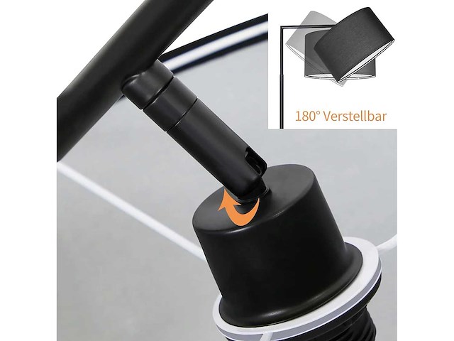 Black arch vloerlamp lampenkap vintage e27 voetschakelaar 166cm - afbeelding 4 van  6