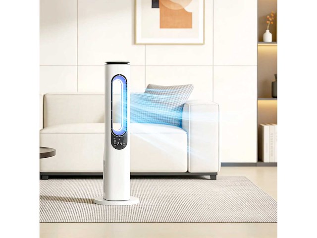 Bladloze kolomventilator met led-afstandsbediening 3 snelheden 3 modi - afbeelding 1 van  5