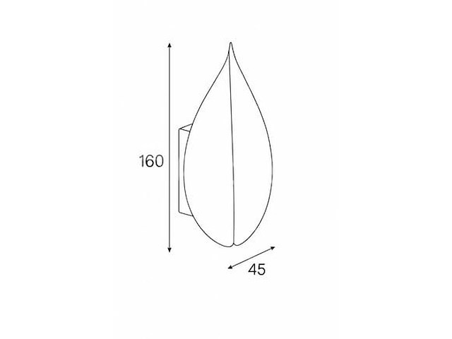 Bladvorm led wandlamp - 6w - zwart - ip54 (x4) - afbeelding 2 van  3