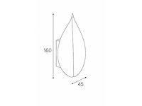 Bladvorm led wandlamp - 6w - zwart - ip54 (x4) - afbeelding 2 van  3