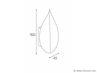 Bladvorm led wandlamp . 6w . zwart . ip54 (x4) - afbeelding 3 van  3