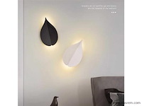 Bladvorm led wandlamp sw-239– 6w – zwart – ip54 (x4) - afbeelding 2 van  3