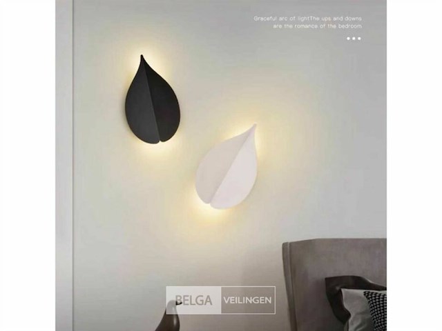 Bladvorm led wandlamp sw-239– 6w – zwart – ip54 (x4) - afbeelding 3 van  4
