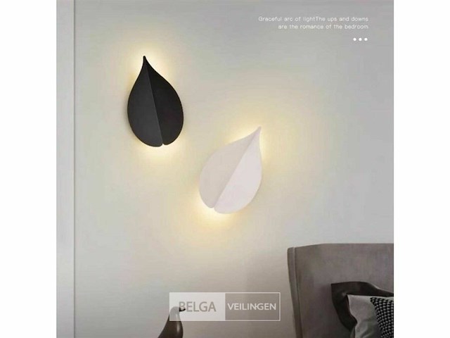 Bladvorm led wandlamp sw-239– 6w – zwart – ip54 (x4) - afbeelding 3 van  4