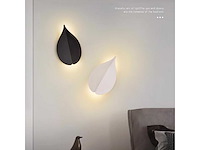 Bladvorm led wandlamp sw-239– 6w – zwart – ip54 (x8) - afbeelding 2 van  3