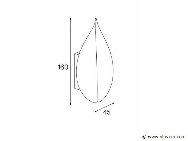 Bladvorm led wandlamp sw-239– 6w – zwart – ip54 (x8) - afbeelding 3 van  3