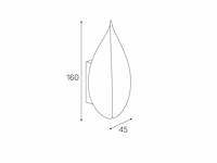 Bladvorm led wandlamp sw-239– 6w – zwart – ip54 (x8) - afbeelding 4 van  4