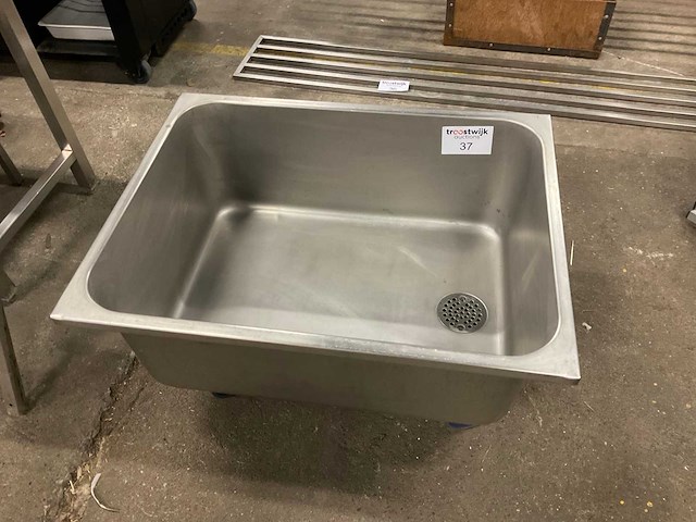 Blanco wasbakwagen verrijdbaar rvs - afbeelding 1 van  6