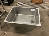 Blanco wasbakwagen verrijdbaar rvs - afbeelding 1 van  6