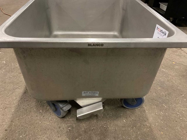 Blanco wasbakwagen verrijdbaar rvs - afbeelding 3 van  6