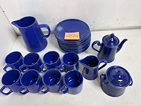 Blauw koffieservies 24 delig - afbeelding 1 van  2