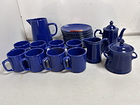 Blauw koffieservies 24 delig - afbeelding 2 van  2