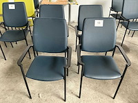 Blauw kunstlederen vergaderstoelen (4x)