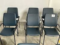 Blauw kunstlederen vergaderstoelen (6x)