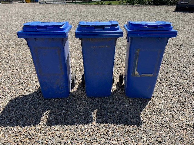 Blauwe afvalcontainer 120l - 3st - afbeelding 1 van  2