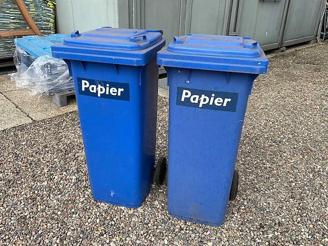 Blauwe afvalcontainer 240l - 2st - afbeelding 1 van  3
