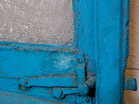 Blauwe deur met glas - afbeelding 2 van  4